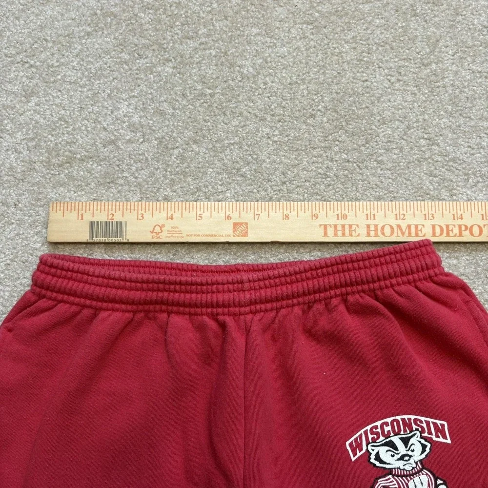 Wisconsin Badgers Sweatpants Mens Small Red NCAA Football Stretch Run Fleece